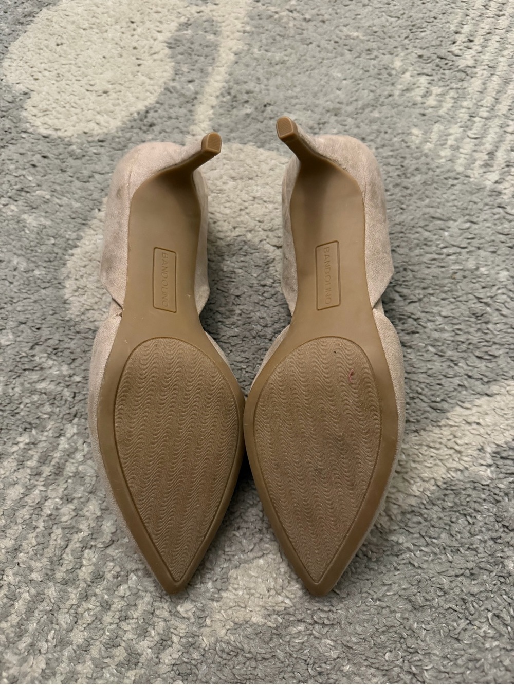 Bandolino Taupe Faux Suede D'Orsay Pointed Toe Heels - Picture 5 of 6